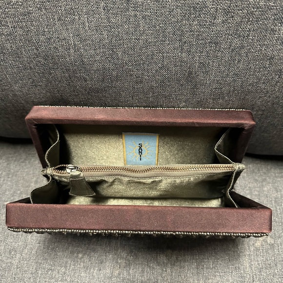 SANTI Beaded Rectangle Elegant Evening Bag Clutch